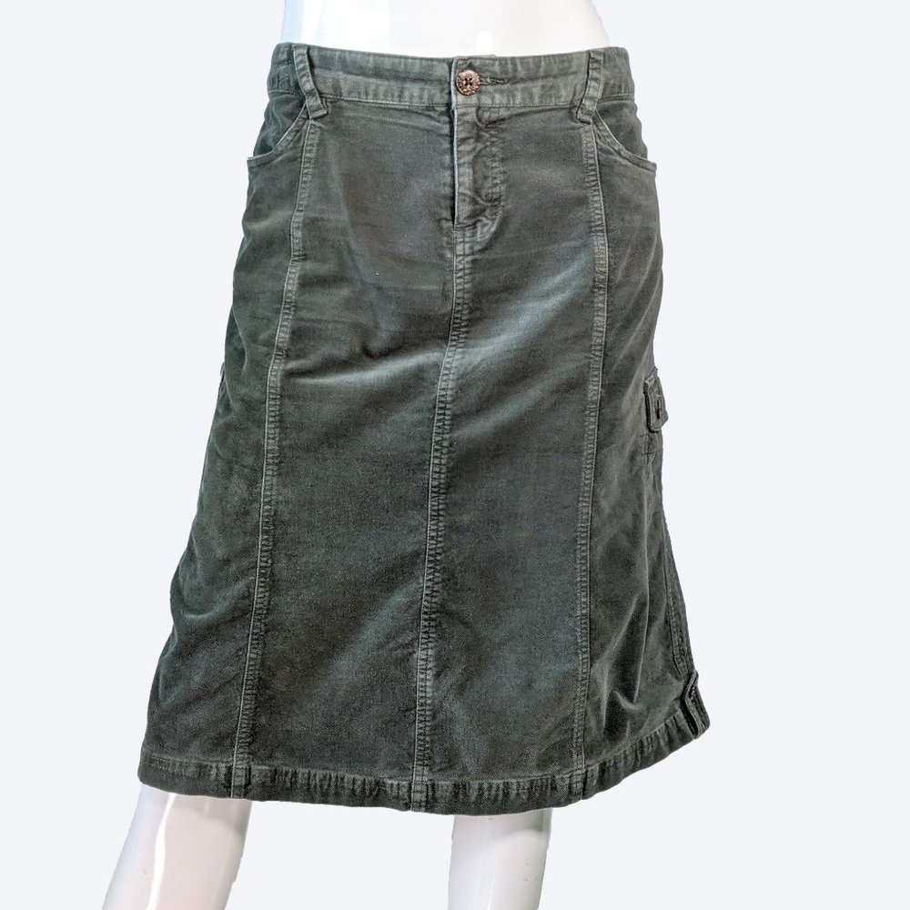 Columbia Olive Green Long Skirt with Side Pockets